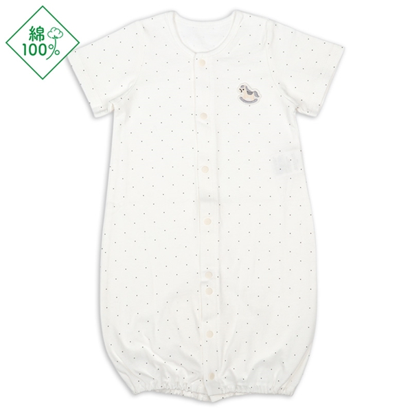 ドレスオール　足まわりゆったり　半袖　グレー グレー 50~60cm