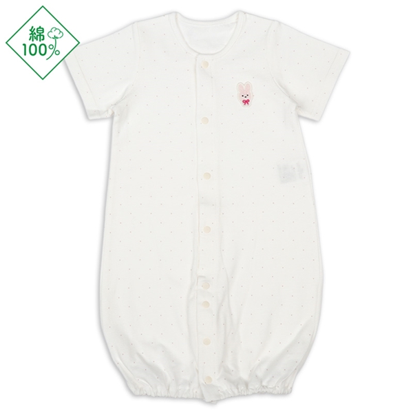 ドレスオール　足まわりゆったり　半袖　ピンク ピンク 50~60cm