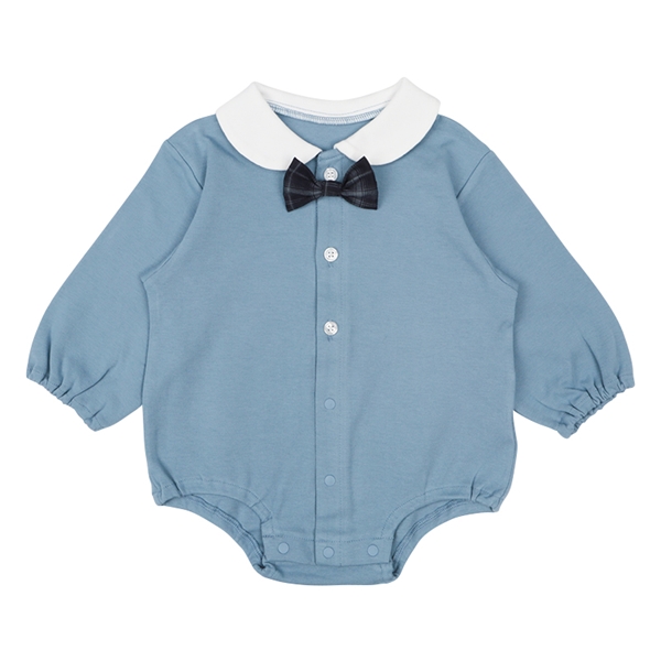 ネクタイ付きロンパース　ブルー ブルー 70cm