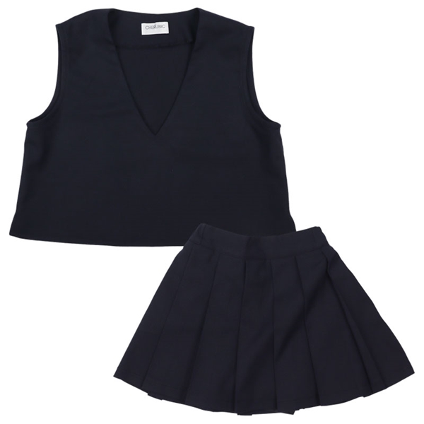 [ベビー]ベスト＋スカート２点セット　ネイビー ネイビー 80cm