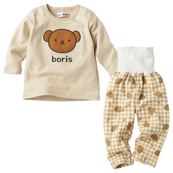 [キッズ]長袖パジャマ　ボリス　ベージュ ベージュ 100cm