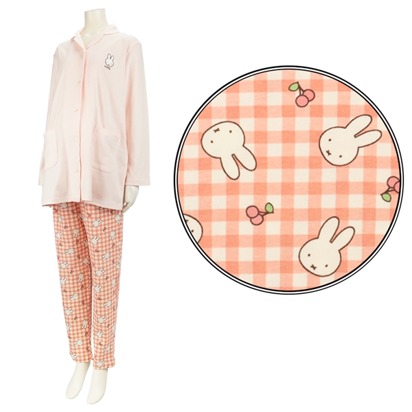 [授乳仕様]長袖パジャマ　ミッフィー　ピンク ピンク M~L