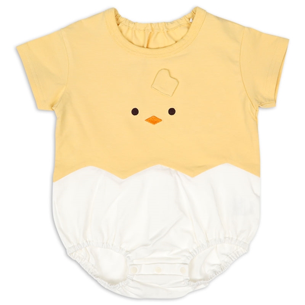 半袖　アウターロンパース　なりきりアニマル　ひよこ イエロー 70cm