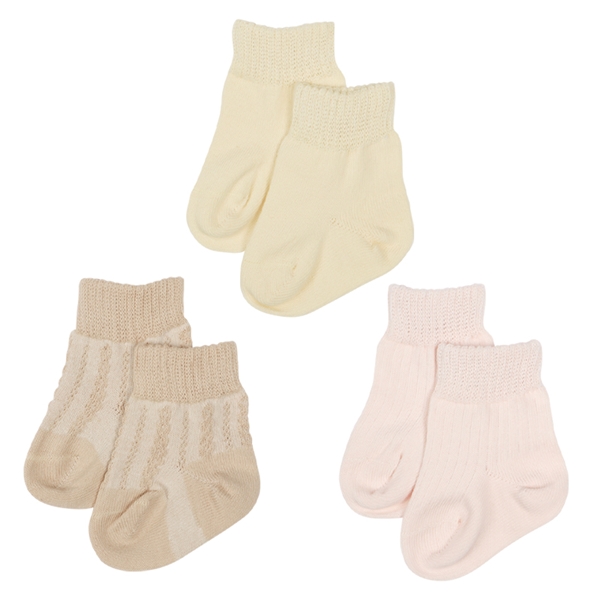 履き口ソフトでズレにくいソックス３足組　ベージュ ベージュ 7~9cm