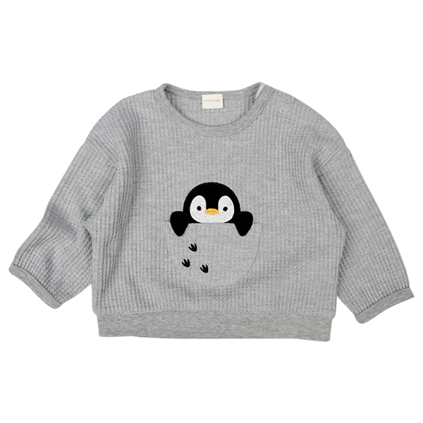 [ベビー]長袖トレーナー  ポケットアニマル　グレー グレー 80cm