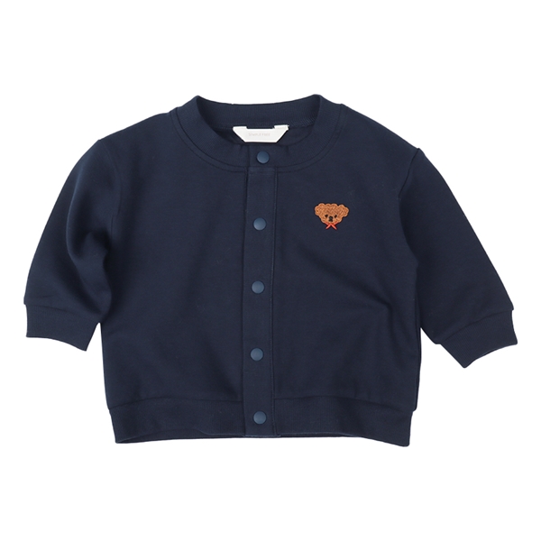 [ベビー]長袖カーディガン　ワンポイント　ネイビー ネイビー 80cm