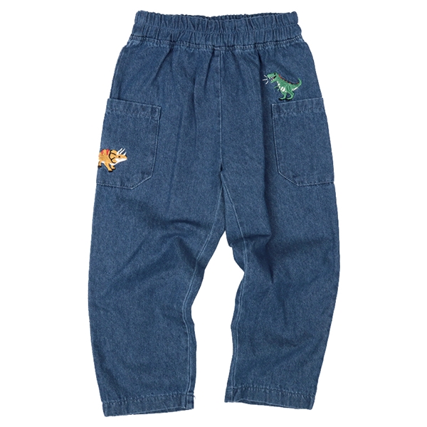 [キッズ]１０分丈パンツ  ポケット刺しゅう　ネイビー ネイビー 100cm