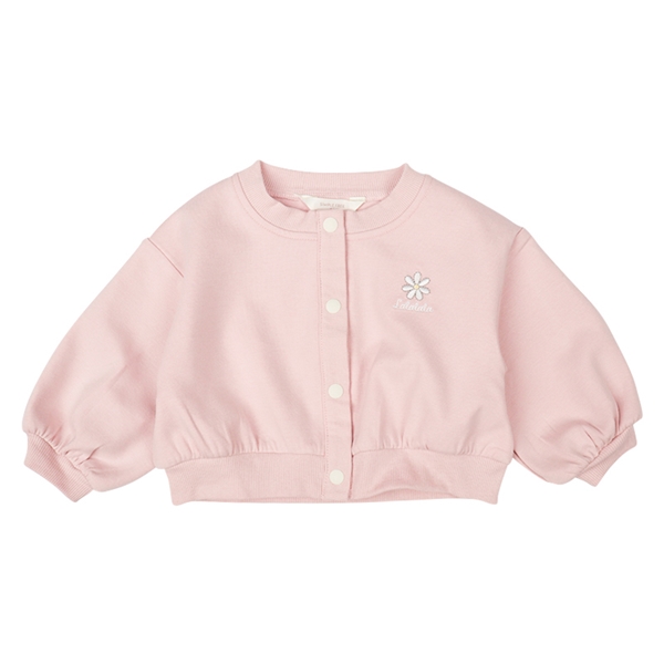 [ベビー]長袖カーディガン　ワンポイント　ピンク ピンク 80cm