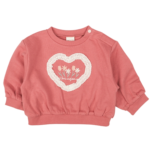 [ベビー]長袖トレーナー　レースモチーフ　レッド レッド 70cm