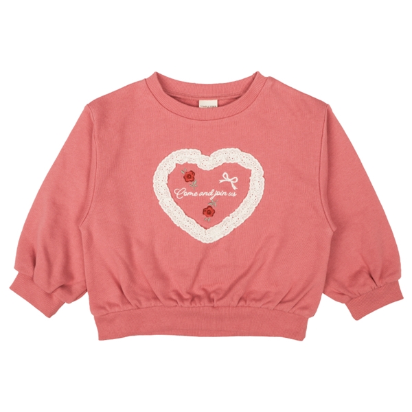 [キッズ]長袖トレーナー　レースモチーフ　レッド レッド 100cm