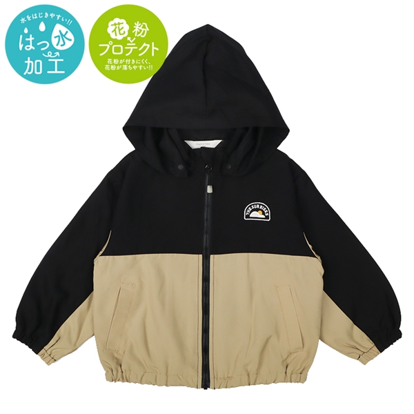 [キッズ]はっ水ジャケット　フード付き　ベージュ ベージュ 100cm