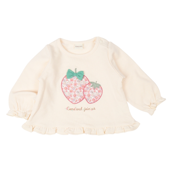 [ベビー]長袖トレーナー　アップリケ　アイボリー アイボリー 70cm