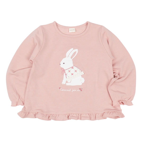 [キッズ]長袖トレーナー　アップリケ　ピンク ピンク 100cm