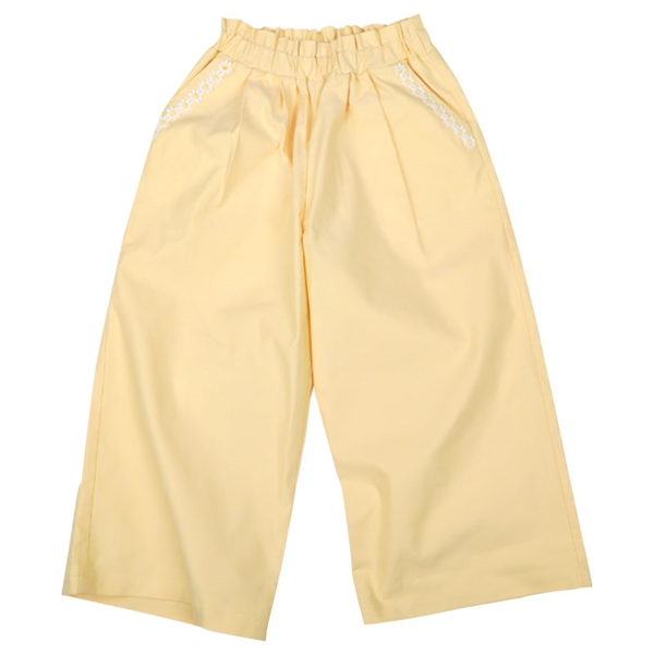 [キッズ]１０分丈ワイドパンツ　イエロー イエロー 100cm