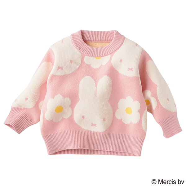 [キッズ]長袖プルオーバーニット　ミッフィー　ピンク ピンク 100cm