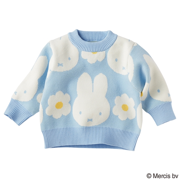 [キッズ]長袖プルオーバーニット　ミッフィー　ブルー ブルー 100cm