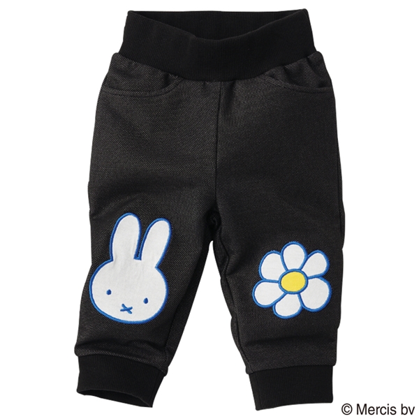 [ベビー]パンツ　ニットデニム　ミッフィー ネイビー 80cm