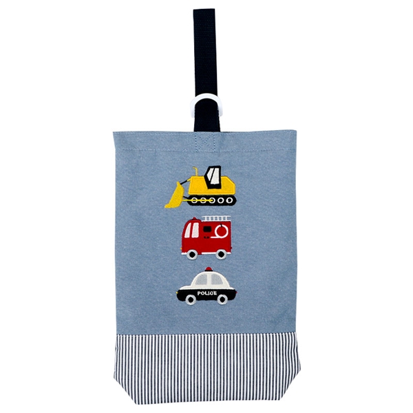 シューズバッグ　はたらく車ワッペン ブルー Ｆ