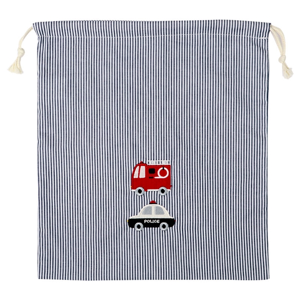 巾着大　はたらく車ワッペン ブルー Ｆ