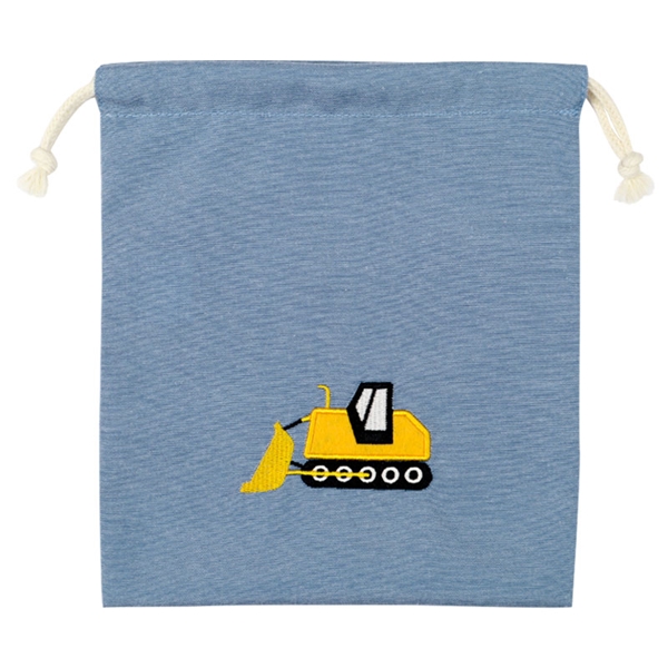 巾着小　はたらく車ワッペン ブルー Ｆ