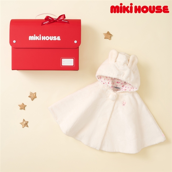 [ギフト] ＴＥＣマントセット ホワイト[ミキハウス] ホワイト 70~90cm