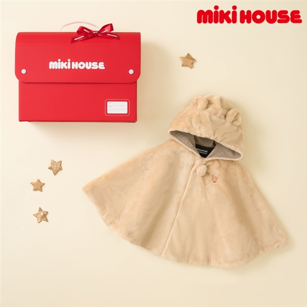 [ギフト] ＴＥＣマントセット ベージュ[ミキハウス] ベージュ 70~90cm