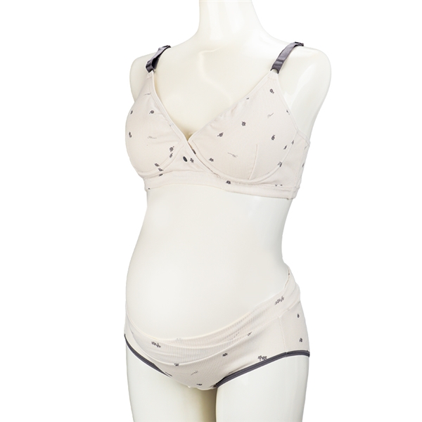 [セット]ノンワイヤーブラ＆ショーツ　ベージュ ベージュ M