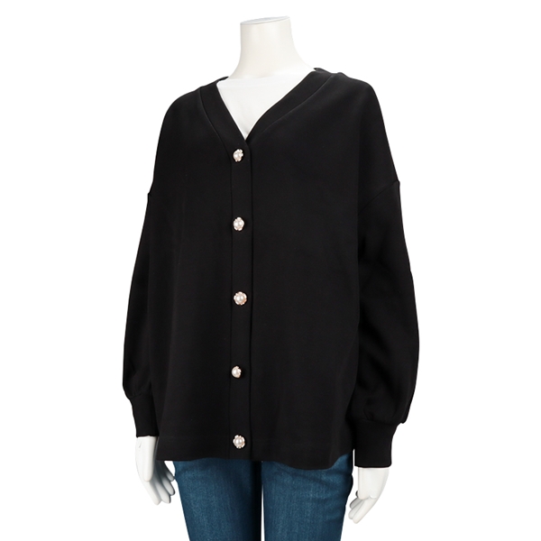 長袖トップス付きカーディガン ブラック ブラック M