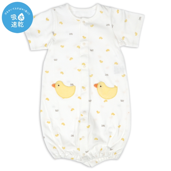 半袖ドレスオール総柄　吸水速乾　オフホワイト オフホワイト 50~60cm