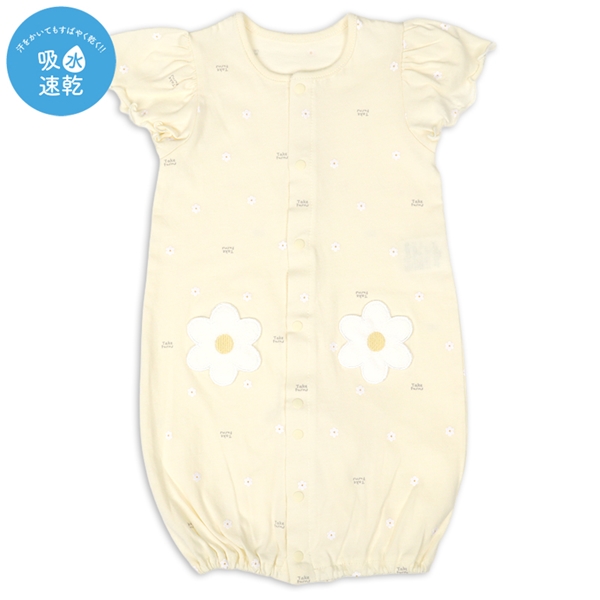 半袖ドレスオール総柄　吸水速乾　クリーム クリーム 50~60cm