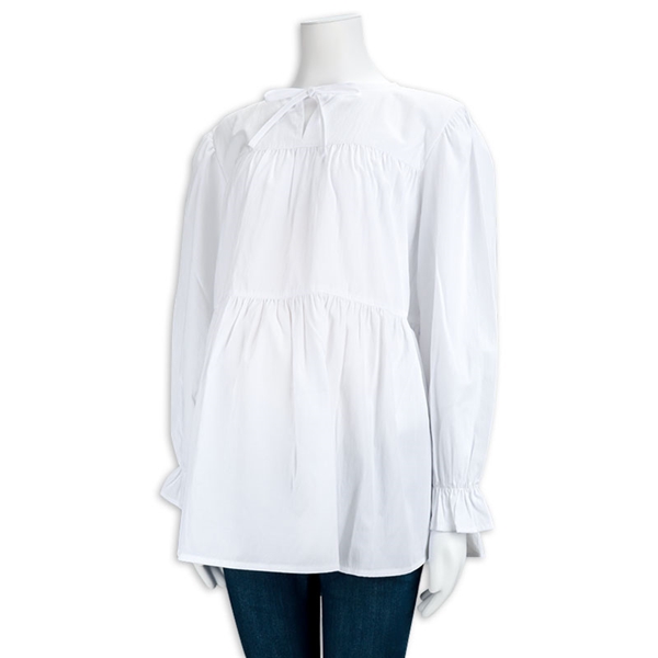 長袖ティアードブラウス　オフホワイト オフホワイト M
