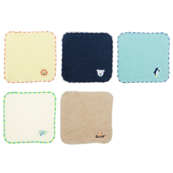 刺繍ミニタオル5枚組　アニマル Ｆ