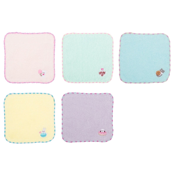 刺繍ミニタオル5枚組　アニマルスイーツ Ｆ