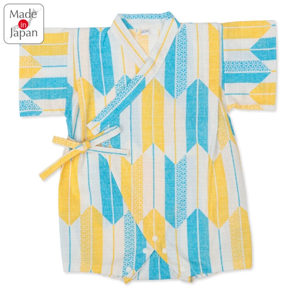 [ベビー]甚平(じんべい)ロンパス やがすり イエロー イエロー 70cm