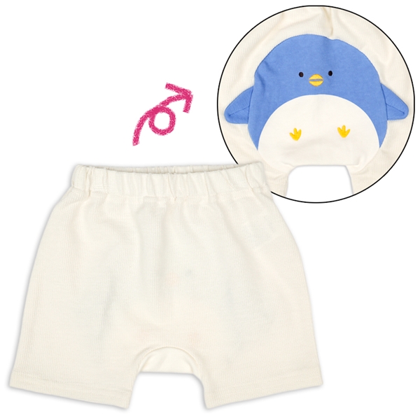 モンキーパンツ　アニマル　ペンギン クリーム 70cm