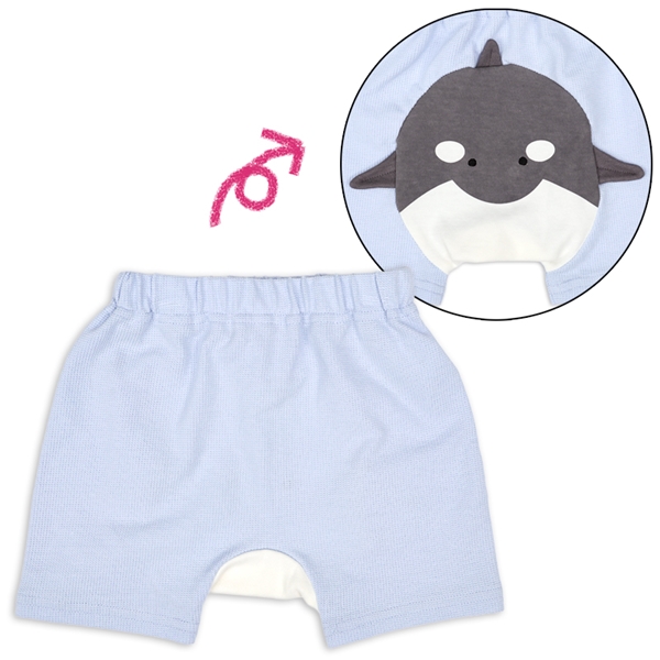 モンキーパンツ　アニマル　シャチ サックス 70cm