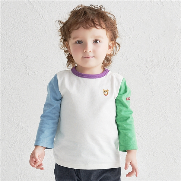 [ベビー] Ｔシャツ ホワイト×ブルー[ミキハウス　ホットビスケッツ] ホワイト×ブルー 70cm