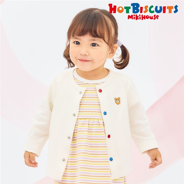 [キッズ] カーディガン ホワイト[ミキハウス　ホットビスケッツ] ホワイト 100cm