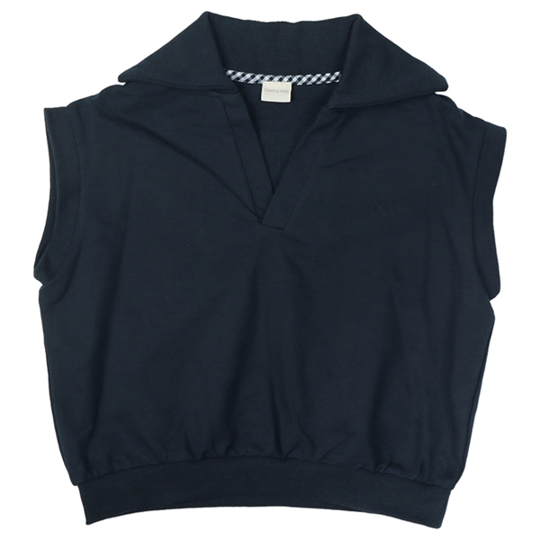 [キッズ]ベスト　衿付き　ネイビー ネイビー 100cm