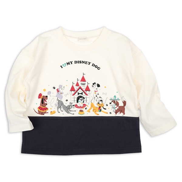 [キッズ]長袖Ｔシャツ　切替　ディズニー　アイボリー アイボリー 100cm