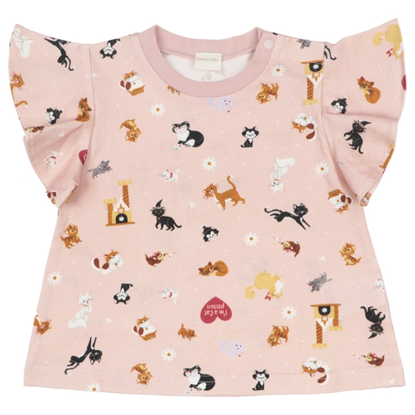 [ベビー]半袖Ｔシャツ　総柄　ディズニー　ピンク ピンク 80cm