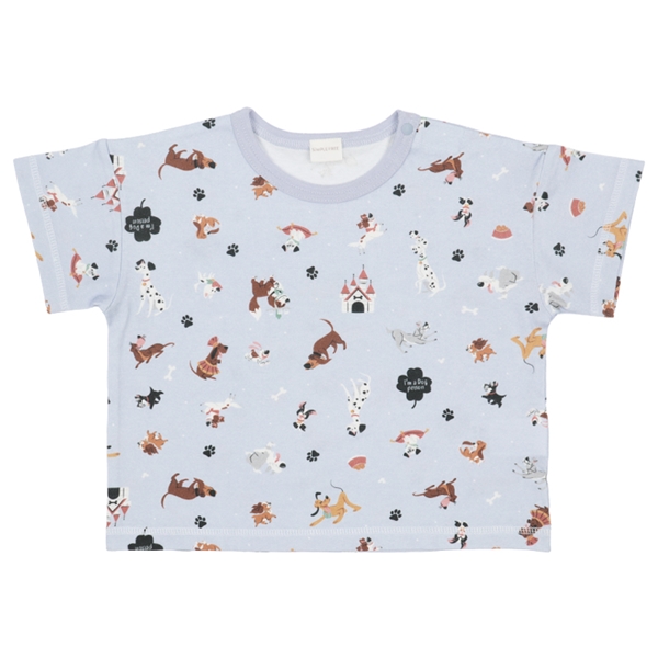 [ベビー]半袖Ｔシャツ　総柄　ディズニー　サックス サックス 80cm