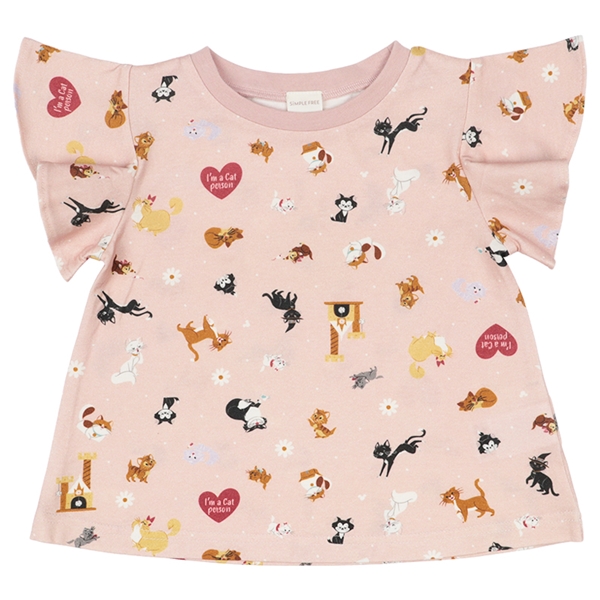 [キッズ]半袖Ｔシャツ　総柄　ディズニー　ピンク ピンク 100cm