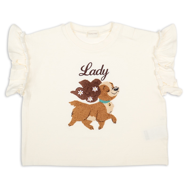 [ベビー]半袖Ｔシャツ　ワンポイント　ディズニー　レディ アイボリー 80cm