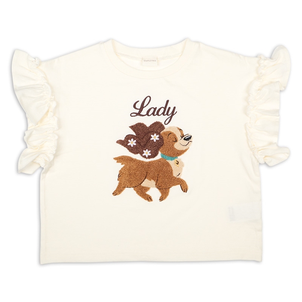 [キッズ]半袖Ｔシャツ　ワンポイント　ディズニー　レディ アイボリー 100cm