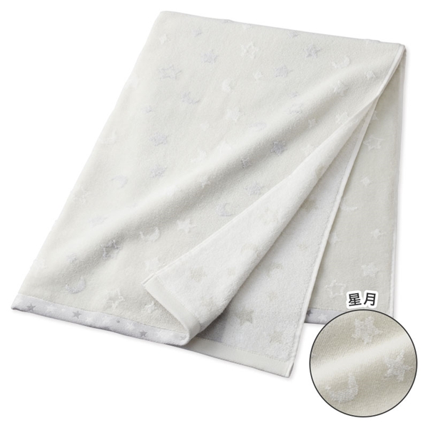 ジャガードタオルケット 星月 グレー