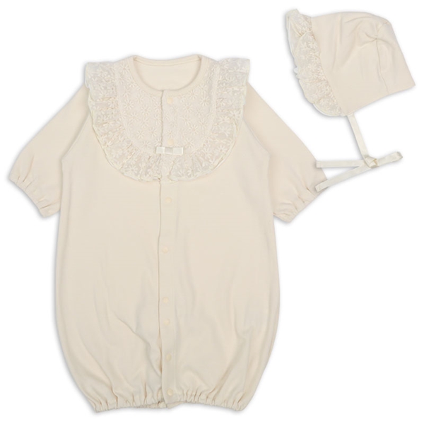 セレモニードレスオールヨークフリル付き2点セット 50~60cm