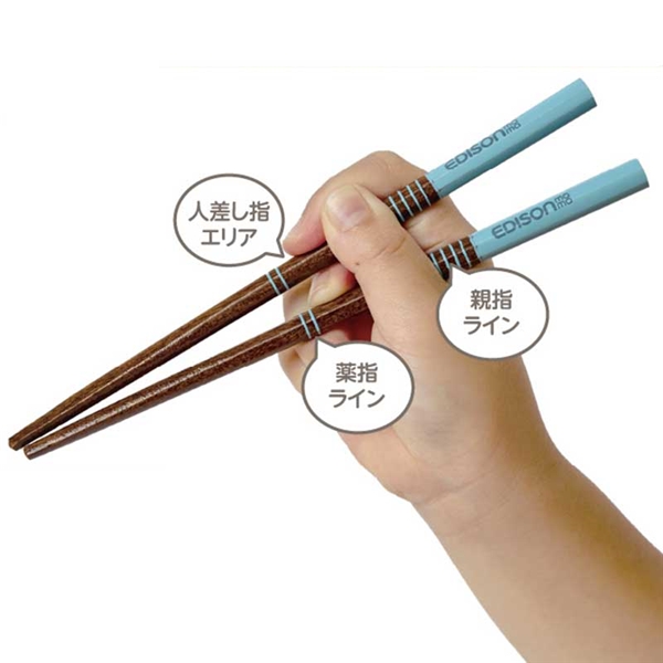 天然木の お箸 ブルー