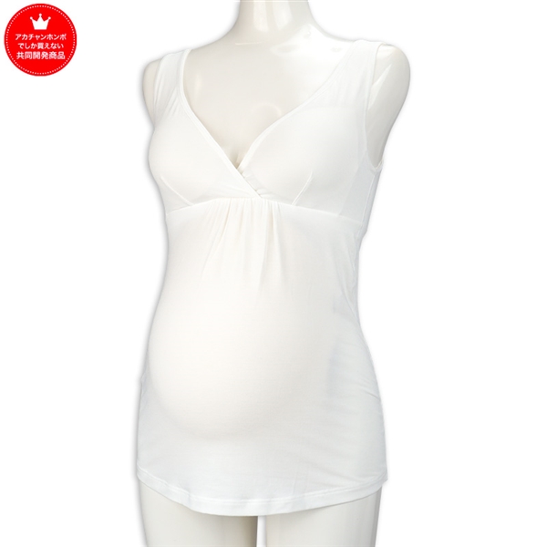 ママと赤ちゃんのためのさわやかタンクトップ　オフホワイト オフホワイト M