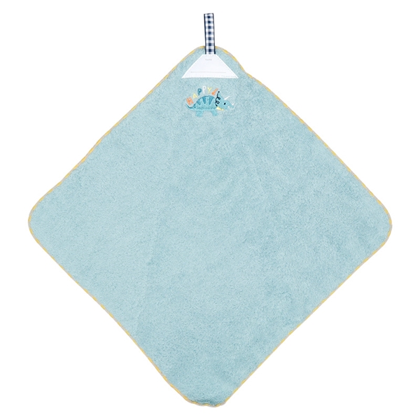 無撚糸ループタオル　恐竜 ブルー